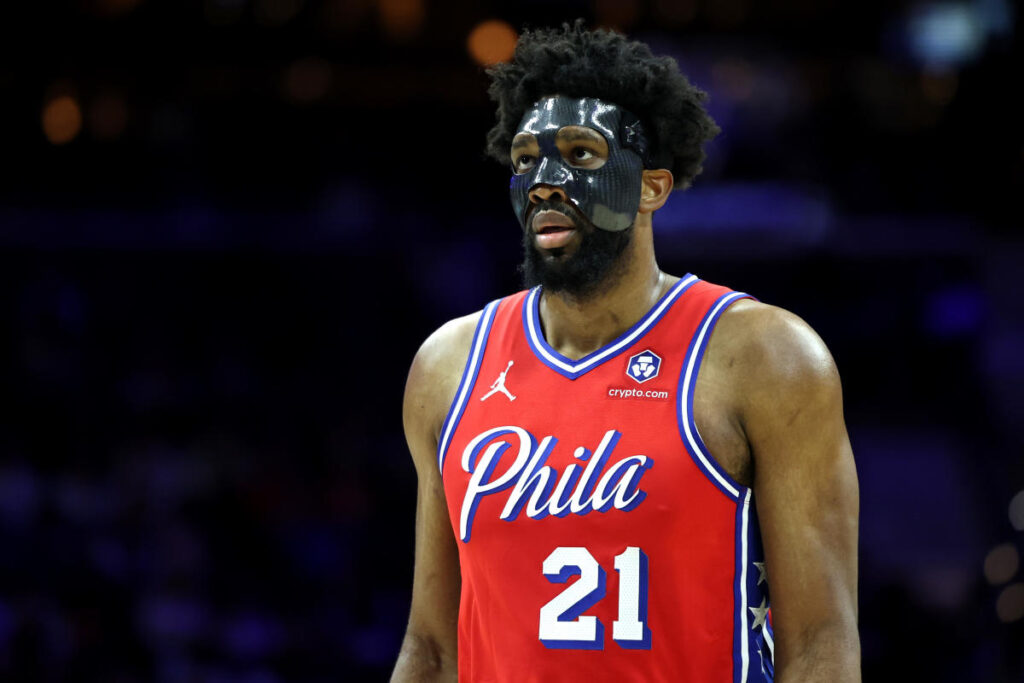 76ers star Joel Embiid ejected for arguing with officials after crashing into Victor Wembanyama in game vs. Spurs