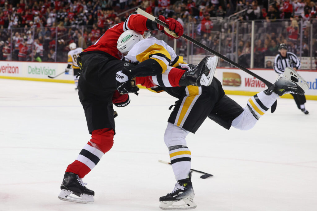 Rookie Defenseman Injured, Devils Shut Out Penguins, 3-0