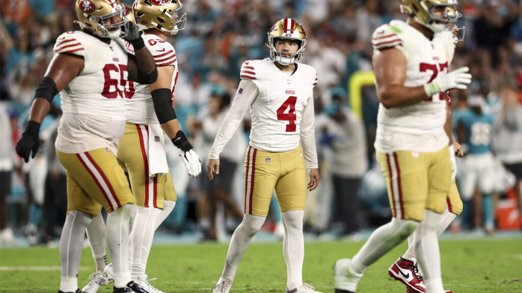 Shanahan frustrated by 49ers penalties, Moody’s missed kick