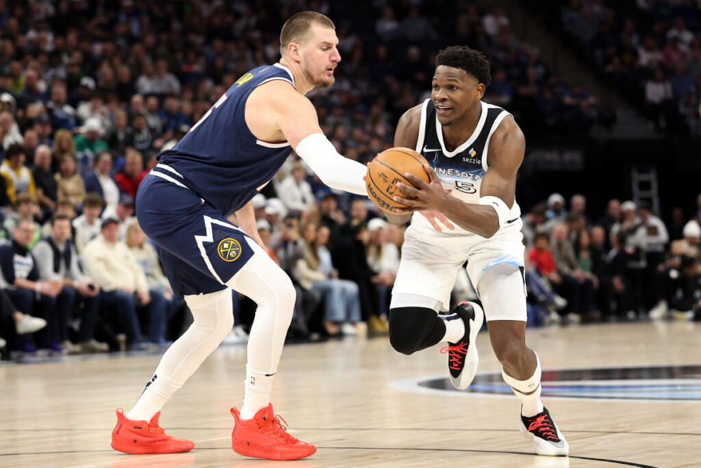 Anthony Edwards scores 34 in Timberwolves’ blowout of Nuggets, Nikola Jokic’s triple-double streak ends