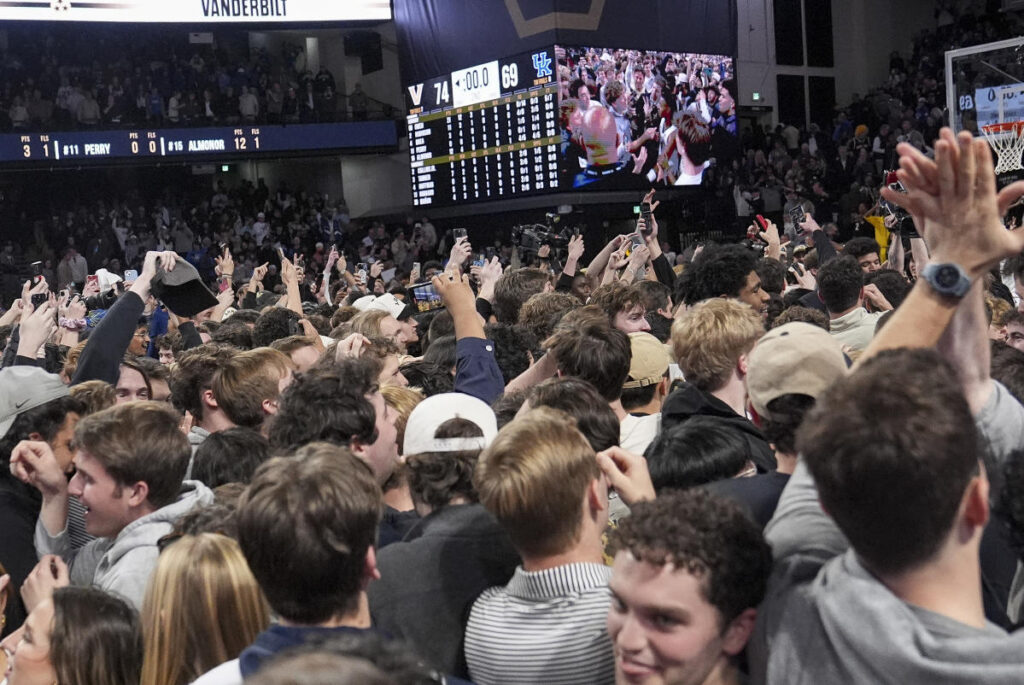 Vanderbilt fans storm court after upset of No. 9 Kentucky, opening school to $500K fine for third offense