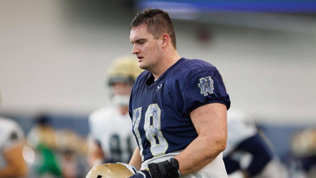 Pat Coogan becomes Notre Dame’s 3rd offensive lineman to enter the transfer portal