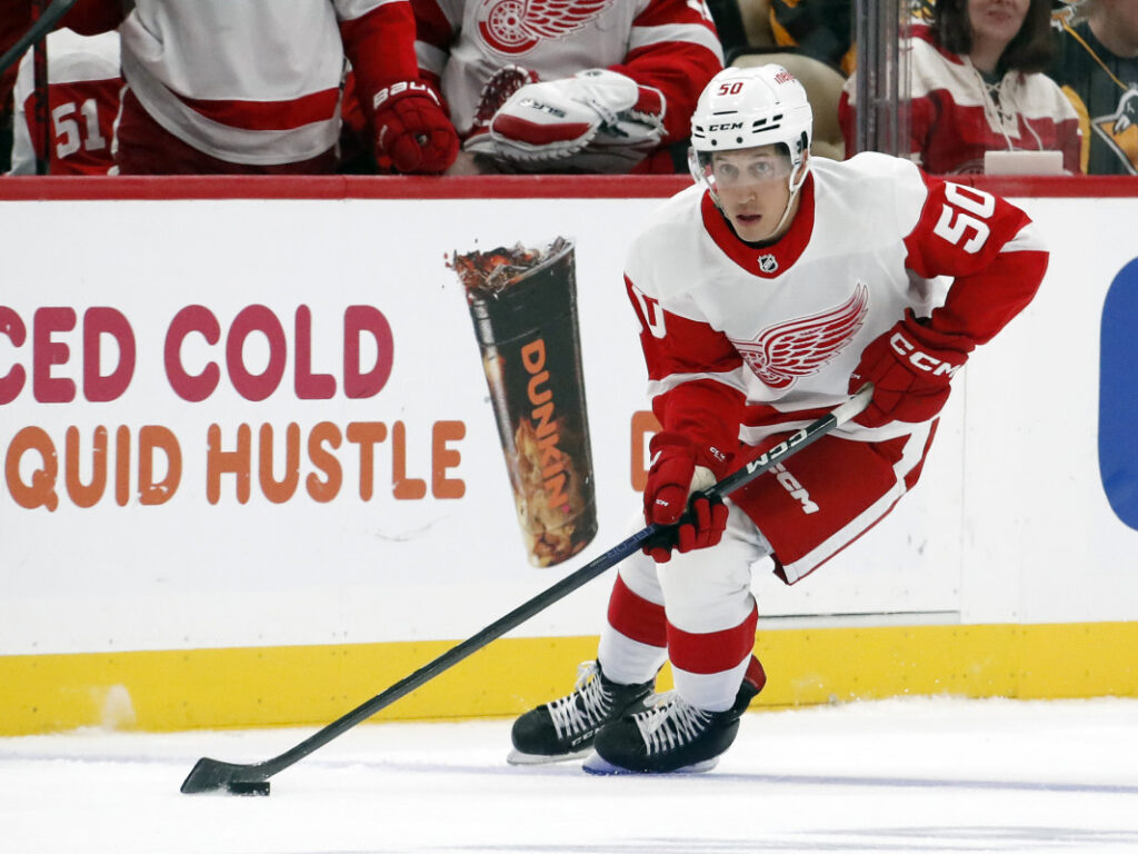 Red Wings Sign Depth Forward