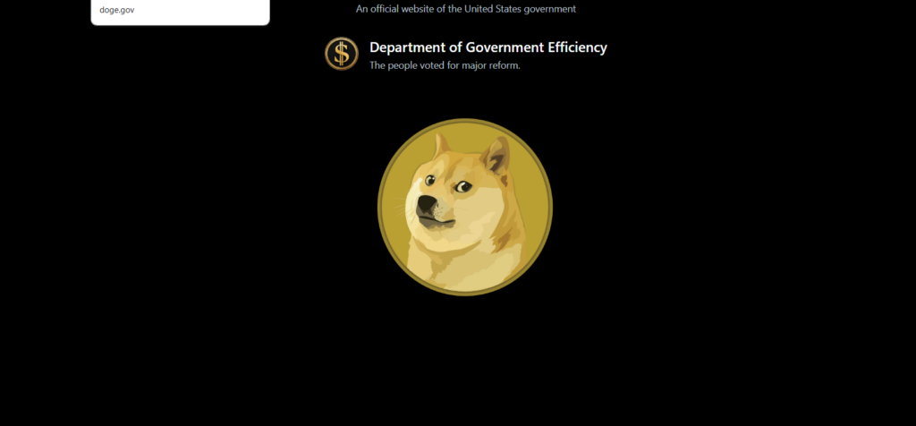 U.S. DOGE Sports Dogecoin Logo After Announcement at Trump Inauguration