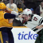 Fight night in Nashville: Wild and Predators get into 3 fights in first 6 minutes of their matchup