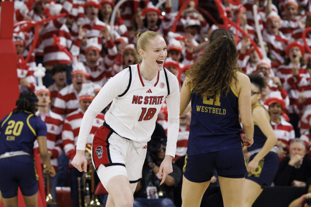 No. 13 NC State outlasts No. 1 Notre Dame in double OT for 104-95 upset in Raleigh