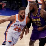 Knicks’ five-game winning streak snapped with 128-112 loss to LeBron James, Lakers