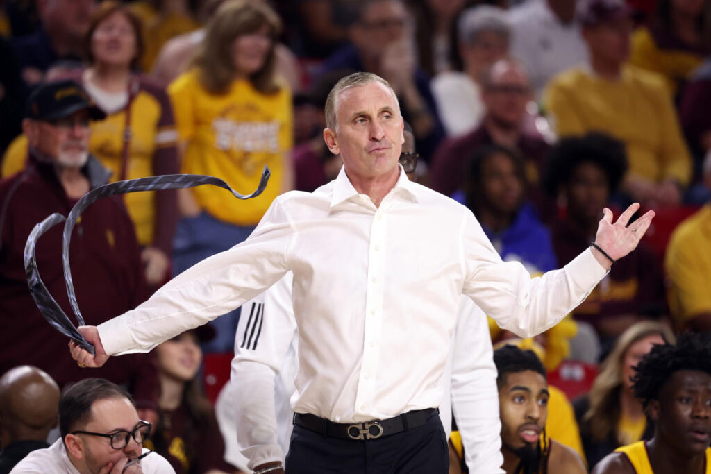 Arizona’s Caleb Love ejected, ASU coach Bobby Hurley loses tie and pulls team off court in heated rivalry game