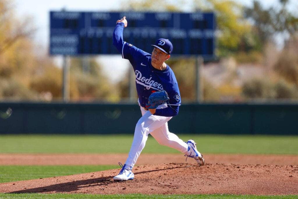 Dodgers pitcher Bobby Miller hit in head by 106 mph line drive in spring training game vs. Cubs