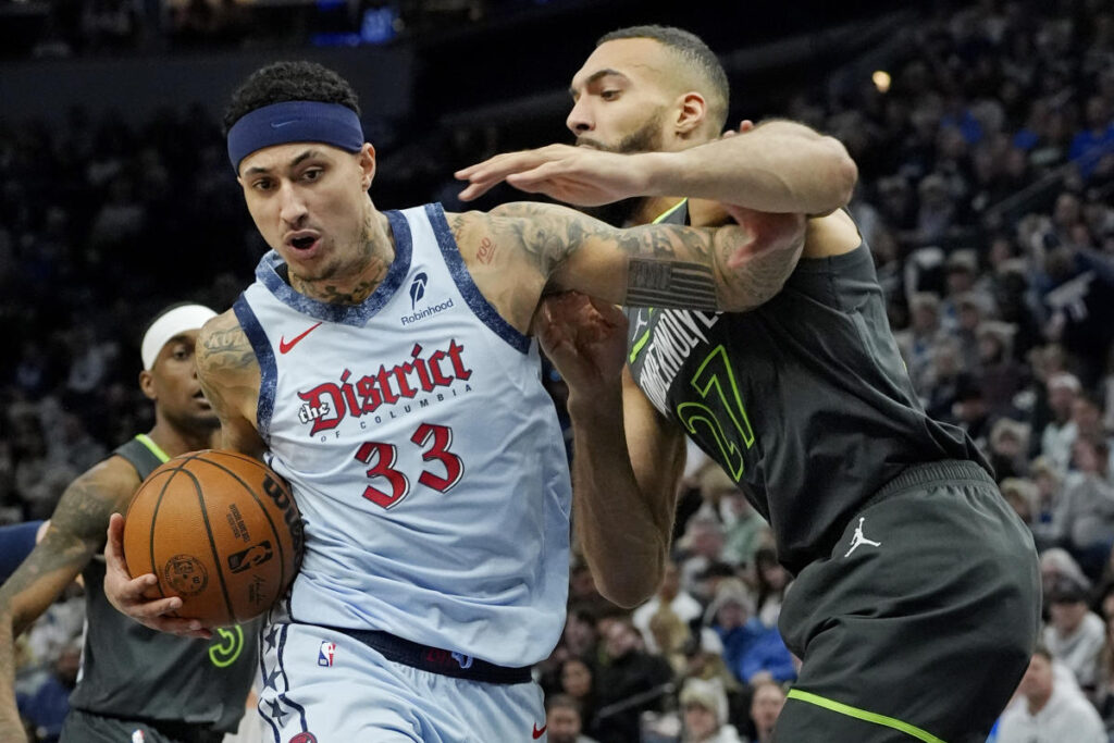 Wizards snap 16-game losing streak against shorthanded Timberwolves