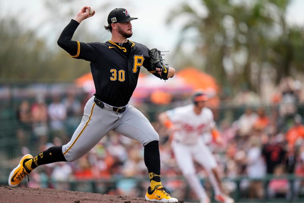 Pirates’ Paul Skenes allows 1 run, 4 hits in spring debut, working on 2 new pitches