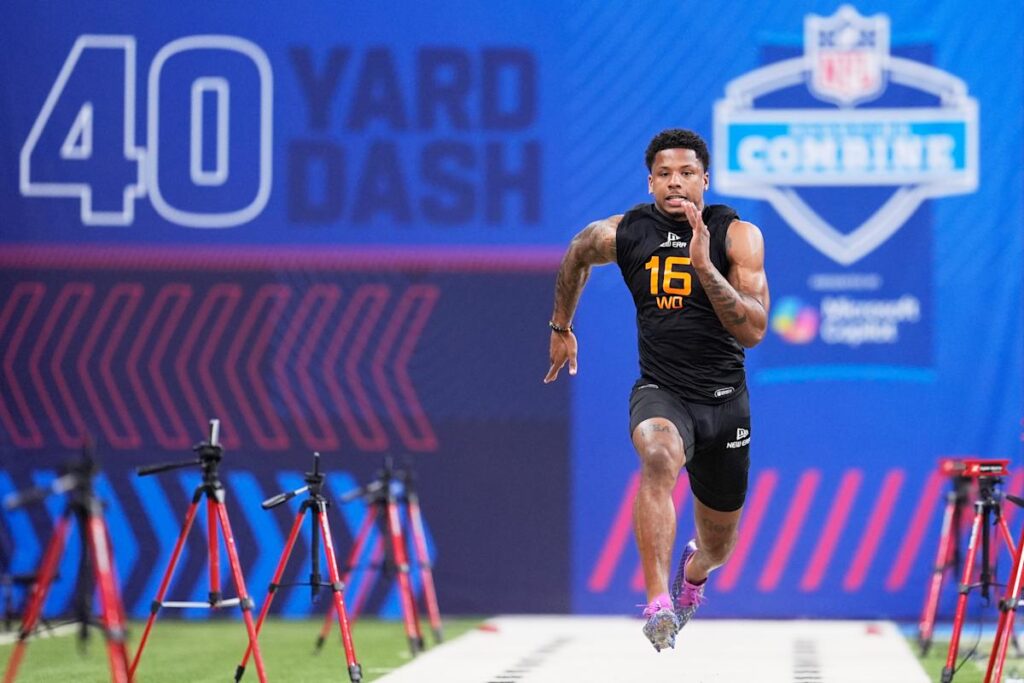 Texas’ Matthew Golden enters likely first-round territory with WR-best 4.29-second 40-yard dash at NFL combine