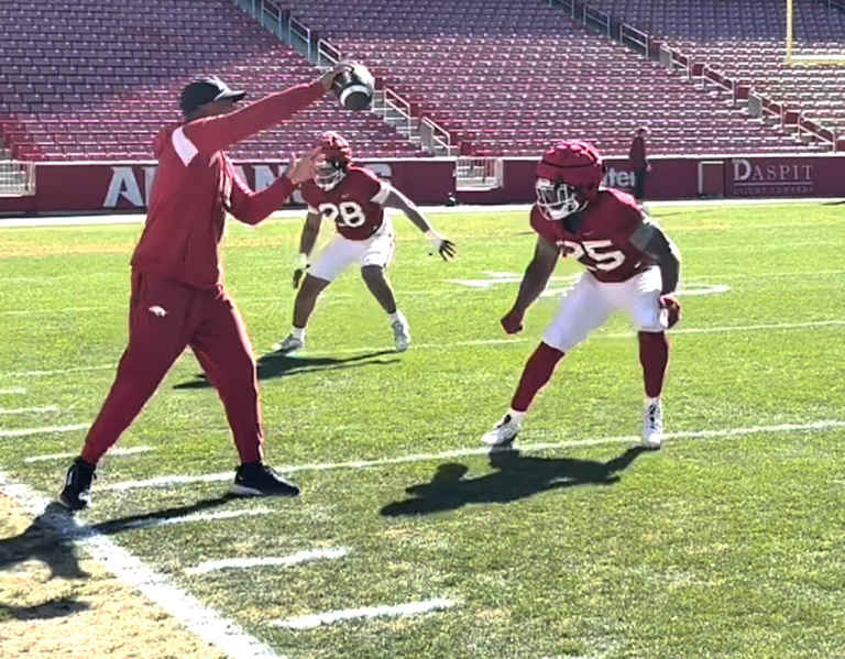 WATCH: Video from Arkansas' 6th spring practice