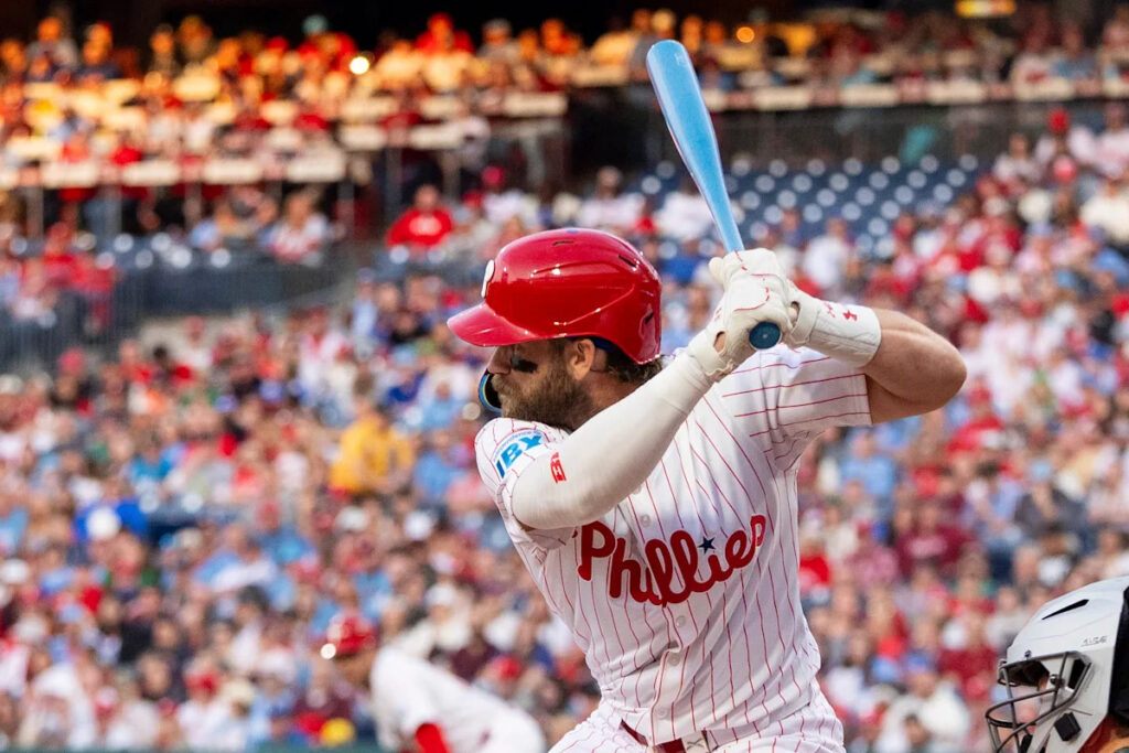 It’s a boy! Phillies slugger Bryce Harper uses blue bat to signal creative baby gender reveal