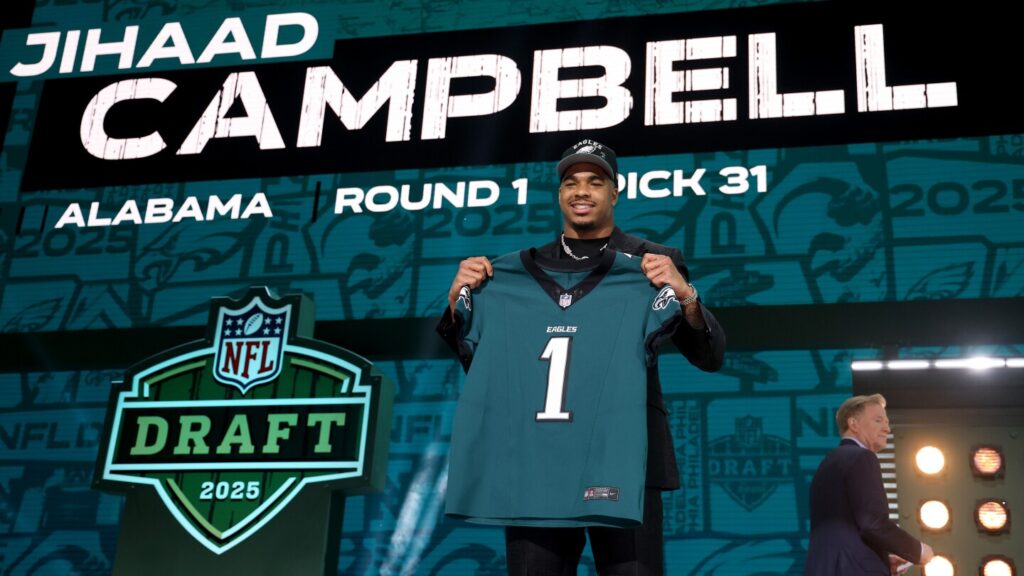 Eagles traded up from 32 to 31 because Jihaad Campbell was a Top 10 player on their board