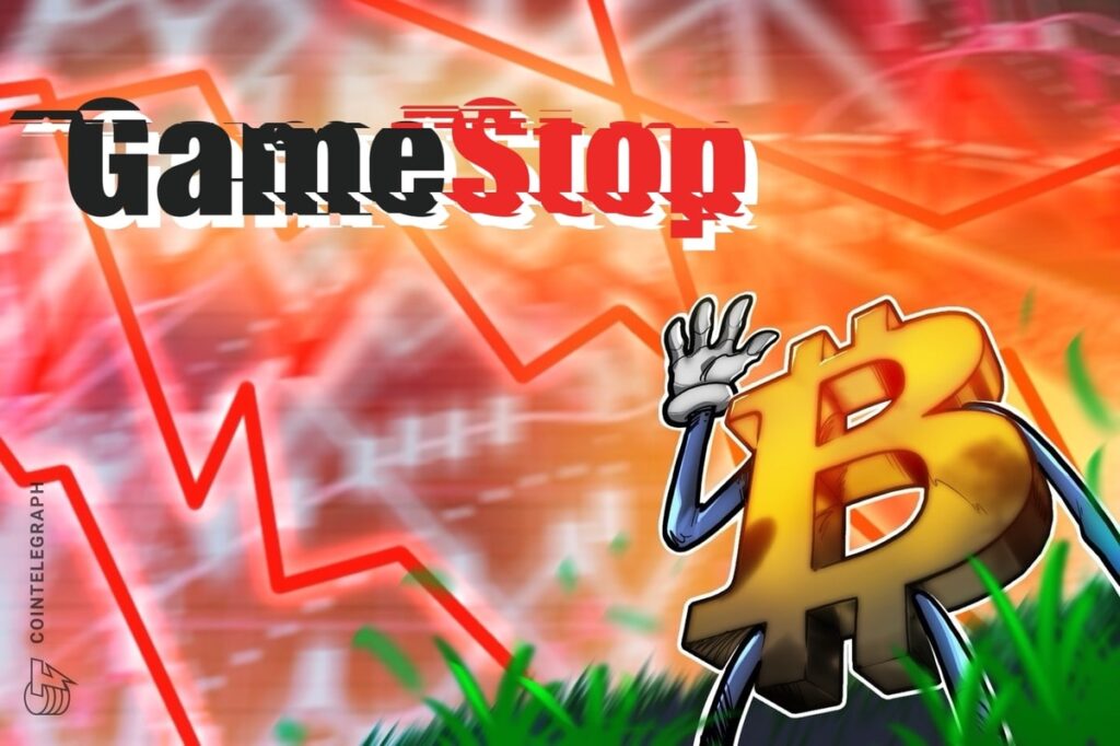 GameStop shares sink 13% after first BTC buy