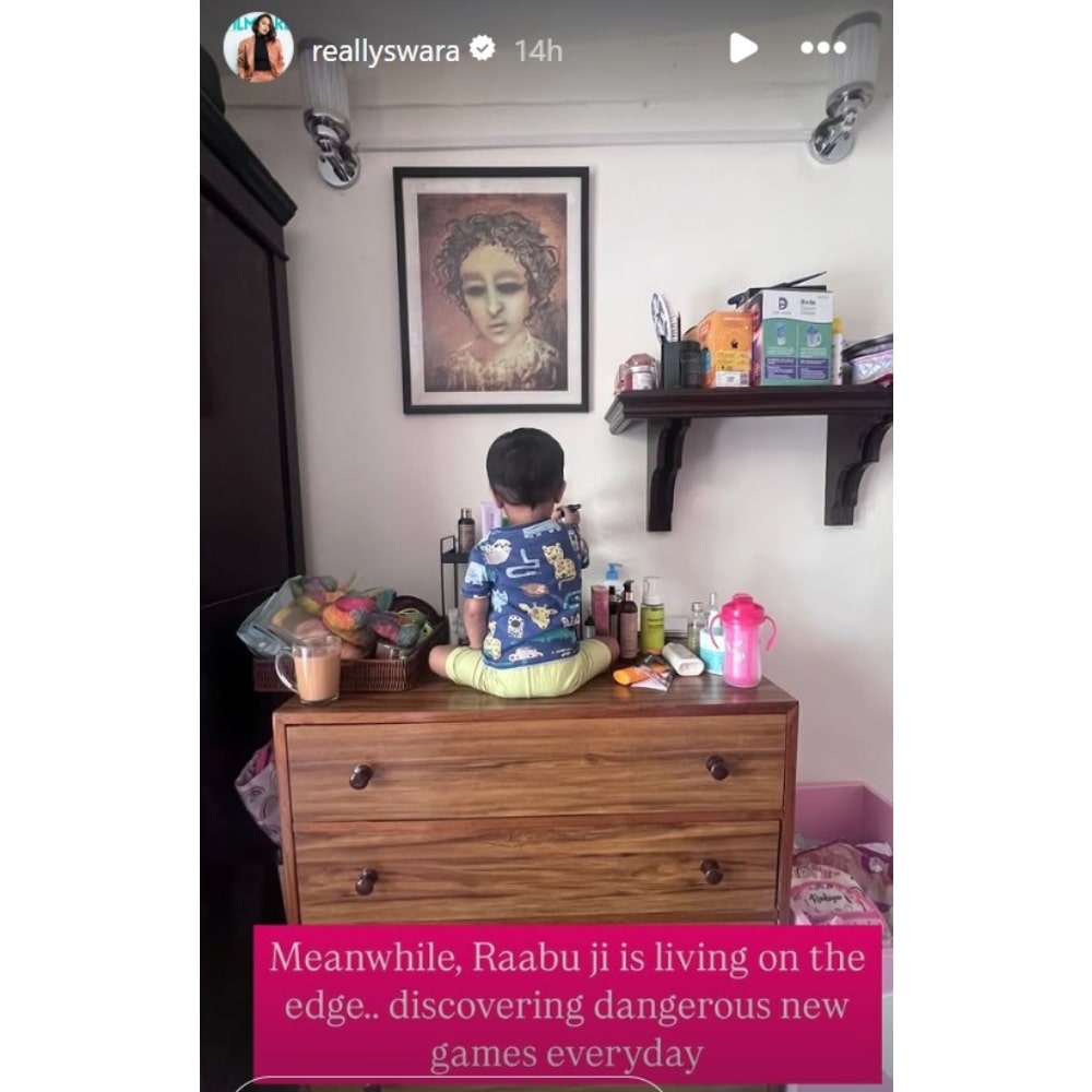 Swara Bhasker’s toddler Raabiyaa starts ‘living on the edge’ and mommy dearest can’t take her eyes off