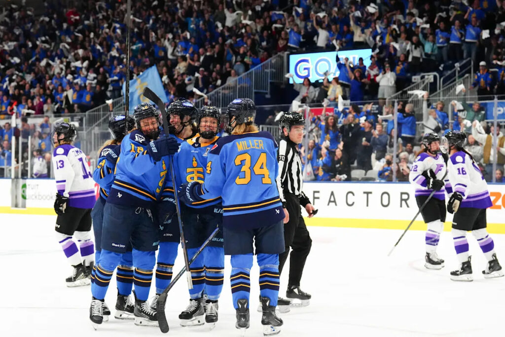 Gosling scores twice to help the Sceptres beat the Frost 3-2 in PWHL playoff opener