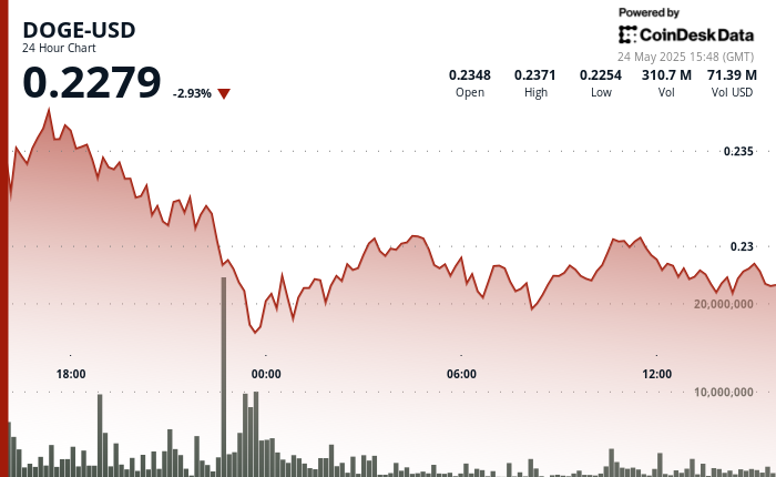 DOGE Finds Support After Tariff-Driven Drop