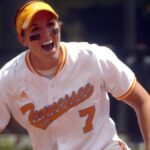 Monica Abbott hits home run against Nebraska in 2005