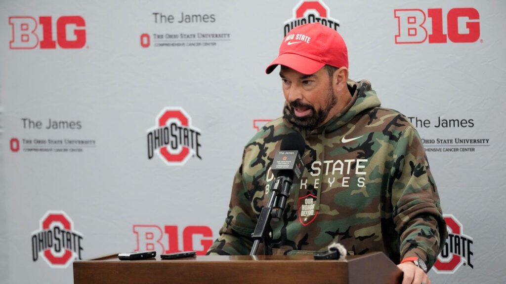 Ohio State coach Ryan Day meets with media, wraps up spring, NFL draft