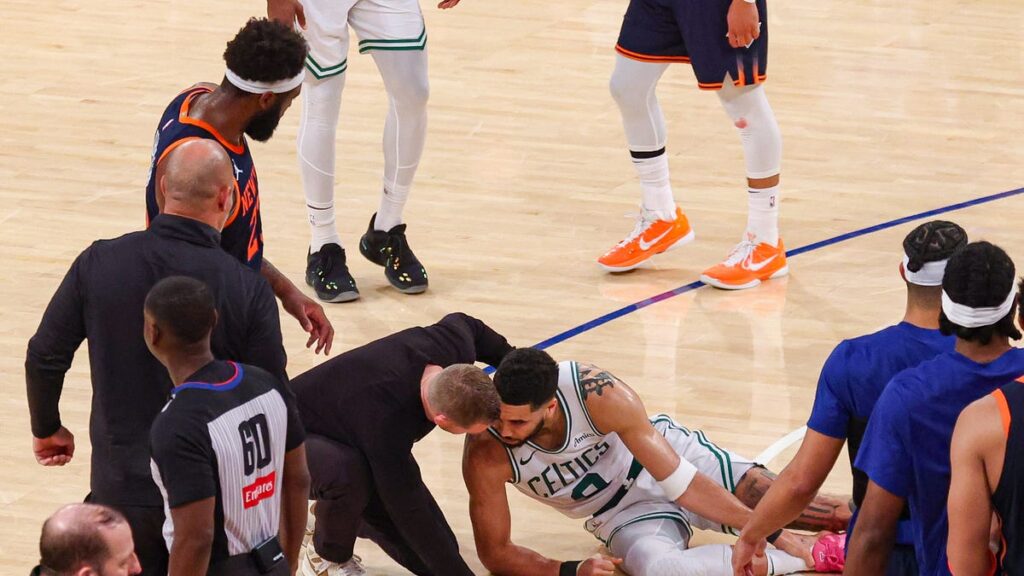 Jayson Tatum was seemingly in tears after his devastating Game 4 injury
