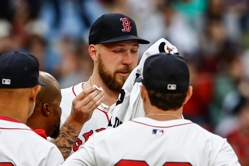 Red Sox ace’s eventful day included first-pitch HR, liner to nose and velocity drop