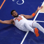 Karl-Anthony Towns injury: Knicks star to be evaluated before Game 5 after banging knees with Aaron Nesmith