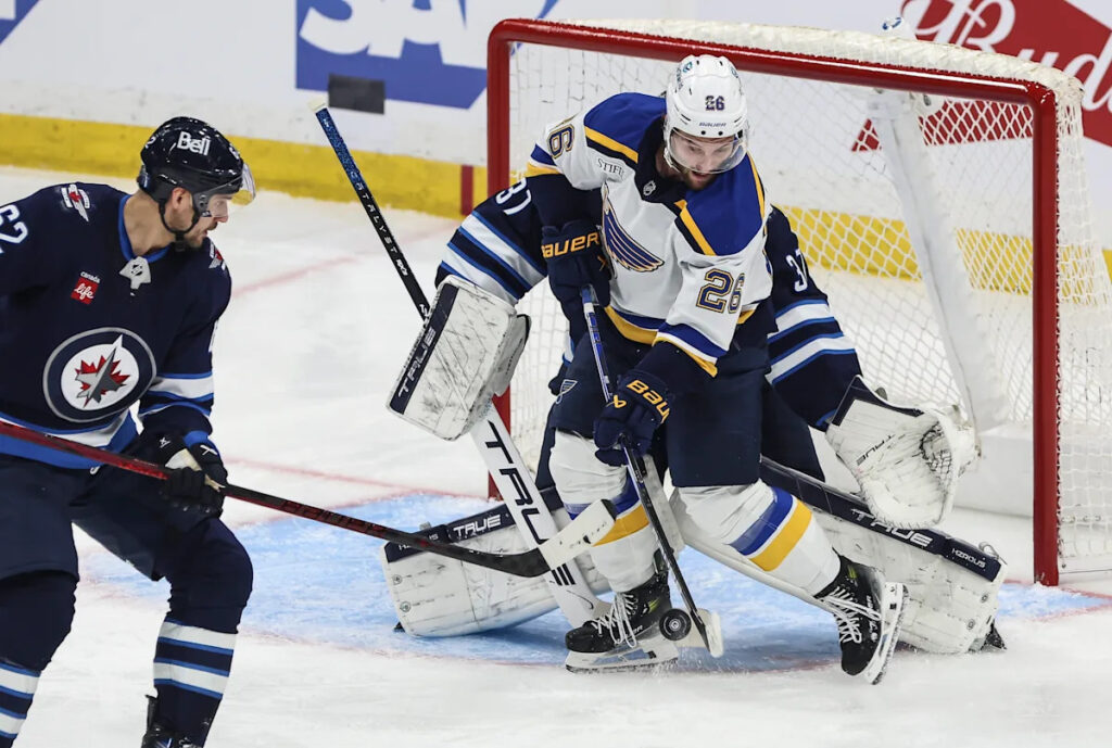 Kyle Connor has a goal, 2 assists to lead Jets to 5-3 win over Blues and 3-2 series lead