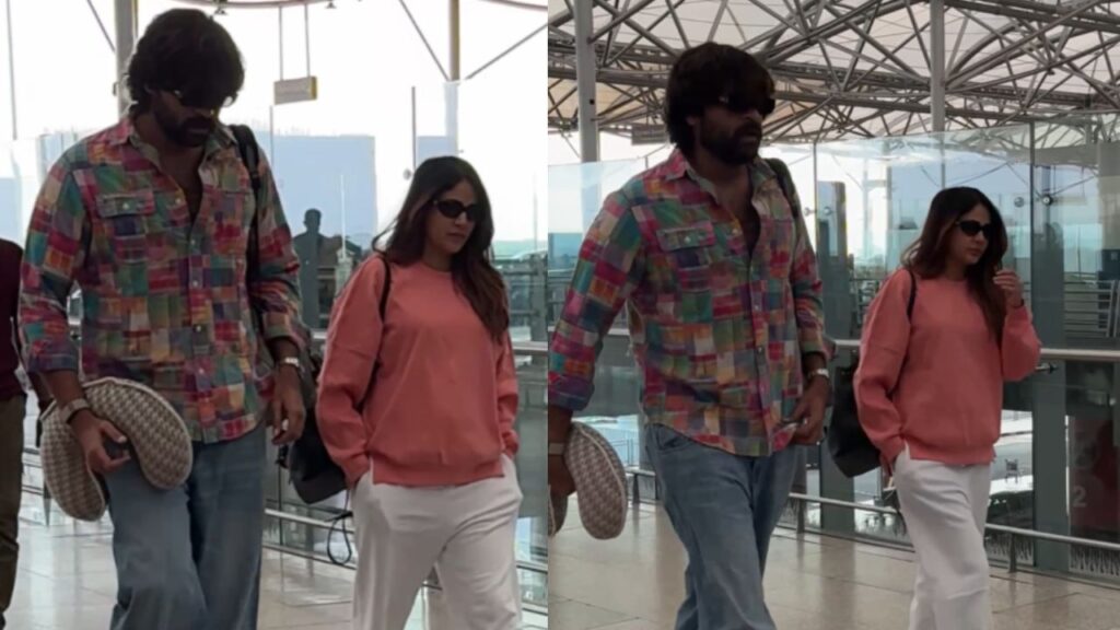Mom-to-be Lavanya Tripathi hides baby bump in oversized sweatshirt as she jets off with hubby Varun Konidela