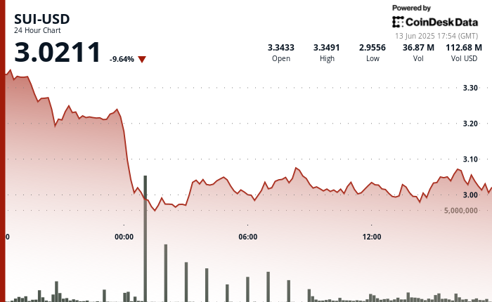 SUI Slides to $3.02 After Heavy Sell-Off — Is the $3 Level Strong Enough to Hold?