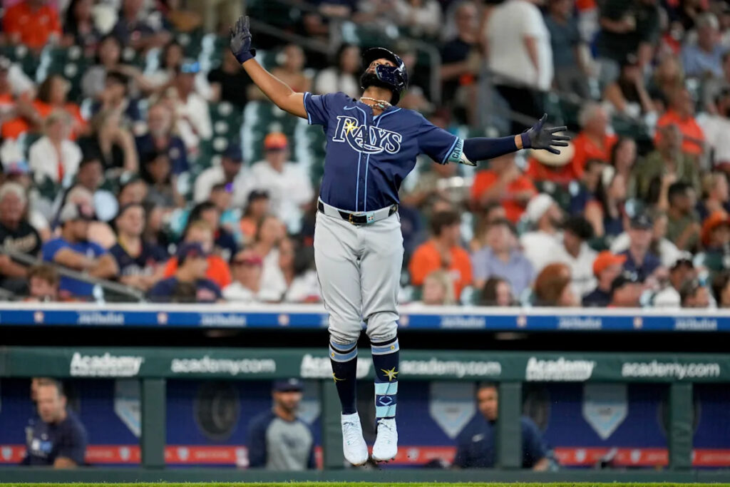 Caminero hits 2 of Tampa Bay’s season-high 5 homers as Rays rout Astros 16-3