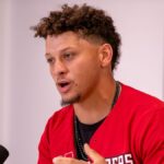 Why is Patrick Mahomes at WCWS Game 2 between Texas Tech and Texas?