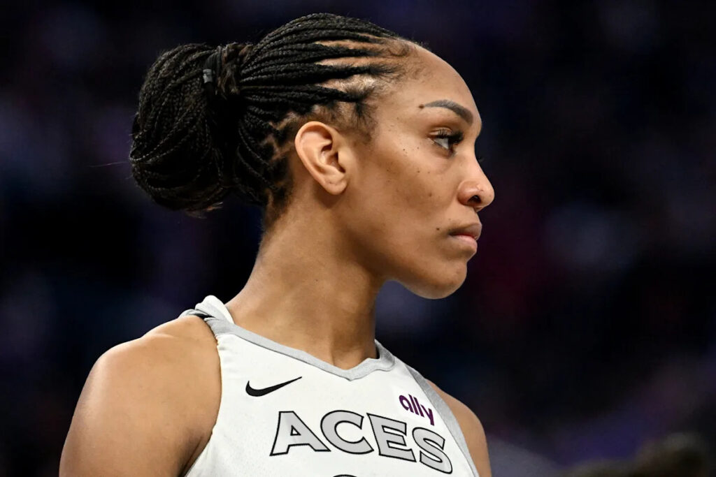 Aces star A’ja Wilson leaves loss to Sparks early with head injury