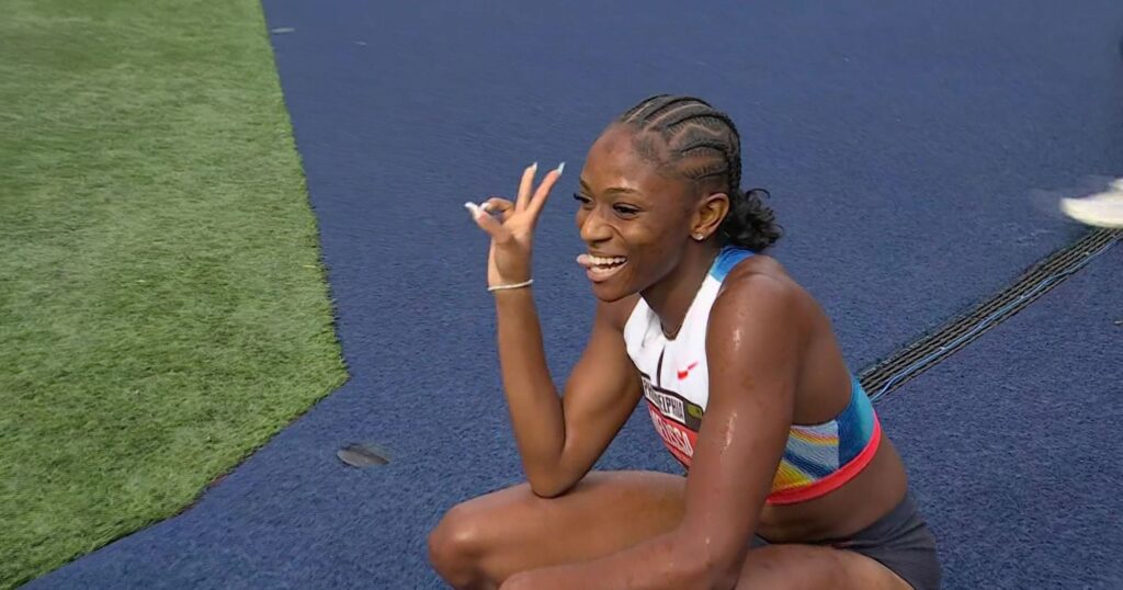 Olympic champion Gabby Thomas stunned in Grand Slam Track women’s 200m by Melissa Jefferson-Wooden – Athletics video