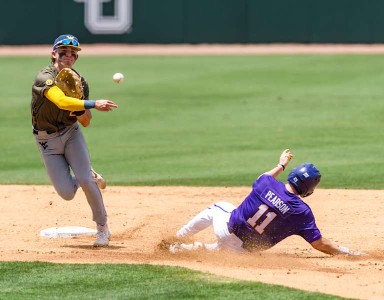 West Virginia falls apart in the middle innings, drops game one to LSU