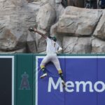 Athletics’ Denzel Clarke makes another spectacular catch, robs Angels’ Nolan Schanuel of home run