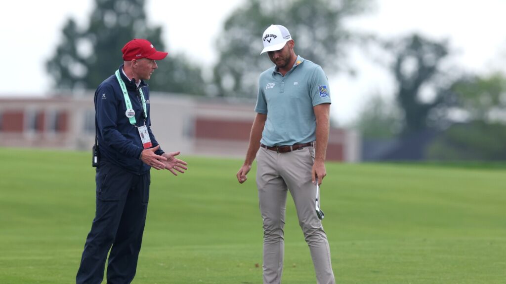 ‘That’s a bad call’: Sam Burns denied relief from soggy lie as U.S. Open hopes washed away